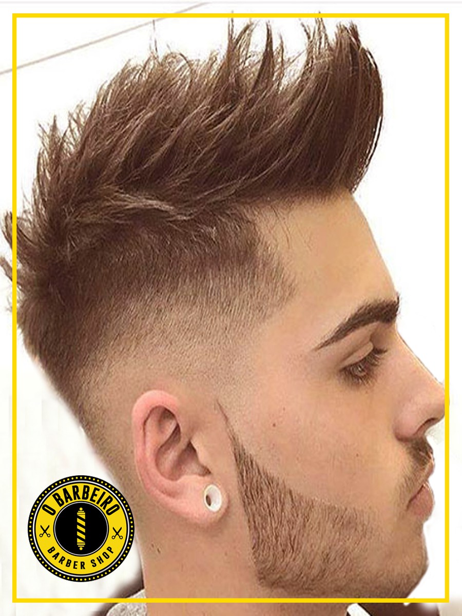 Homem corte de cabelo fade masculino barbearia